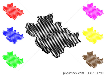 Wayanad district (Kerala State, Republic of India) map vector illustration, scribble sketch Wayanad map Wayanad district (Kerala State, Republic of India) map vector illustration, scribble sketch Wayanad map 134504790