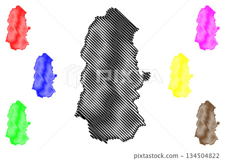 West Sikkim district (Sikkim State, Republic of India) map vector illustration, scribble sketch West Sikkim map West Sikkim district (Sikkim State, Republic of India) map vector illustration, scribble sketch West Sikkim map 134504822