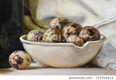 still life, oil painting, handmade drawing still life, oil painting, handmade drawing 134504914