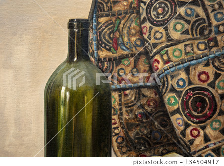 still life, oil painting, handmade drawing 134504917