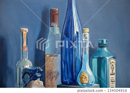 still life, oil painting, handmade drawing 134504918