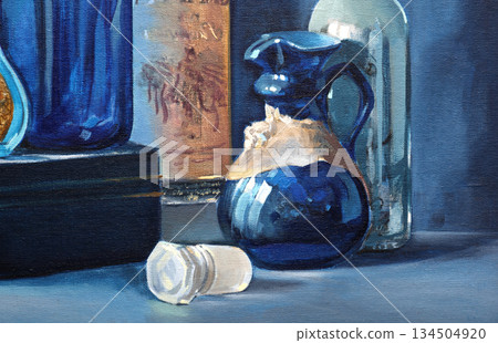 still life, oil painting, handmade drawing still life, oil painting, handmade drawing 134504920
