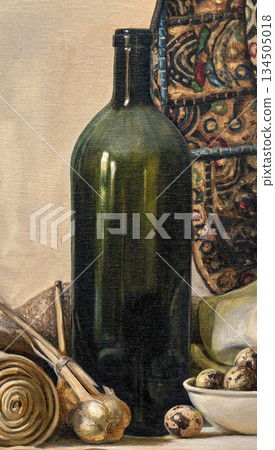 composition of several objects, oil painting, handmade composition of several objects, oil painting, handmade 134505018