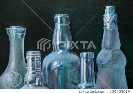 composition of several objects, oil painting, handmade composition of several objects, oil painting, handmade 134505019