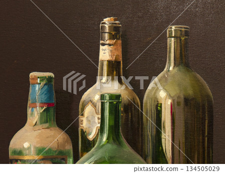 composition of several objects, oil painting, handmade composition of several objects, oil painting, handmade 134505029