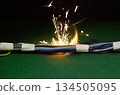 An electrical accident clearly shows the danger of damaged cable insulation. 134505095