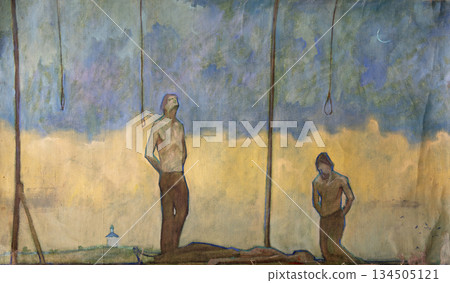 landscape, oil painting, handmade drawing landscape, oil painting, handmade drawing 134505121