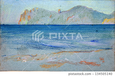 landscape, oil painting, handmade drawing 134505140