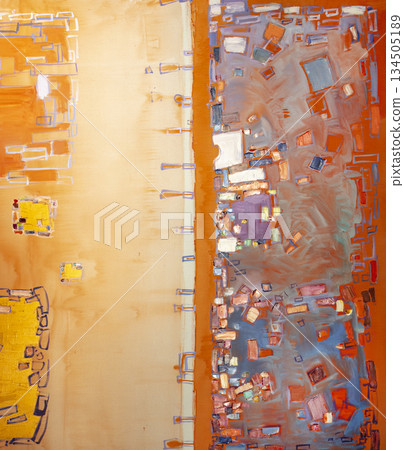 Oil painting, abstract drawing, handmade 134505189