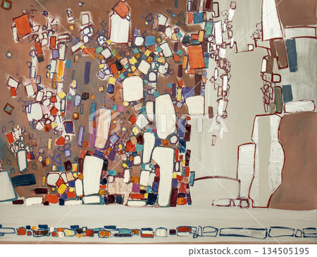 Oil painting, abstract drawing, handmade Oil painting, abstract drawing, handmade 134505195