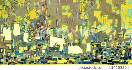 Oil painting, abstract drawing, handmade 134505204