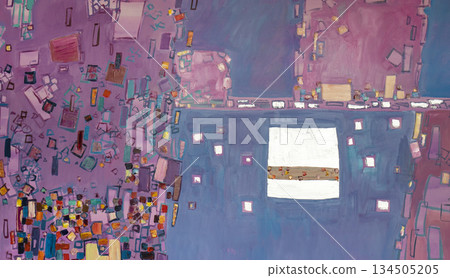 Oil painting, abstract drawing, handmade 134505205