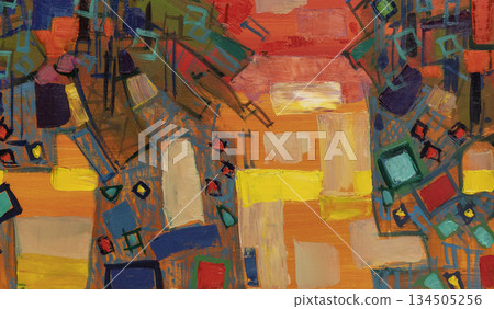 Oil painting, abstract drawing, handmade Oil painting, abstract drawing, handmade 134505256