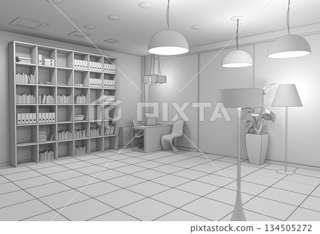 interior, exhibition hall, 3D illustration interior, exhibition hall, 3D illustration 134505272