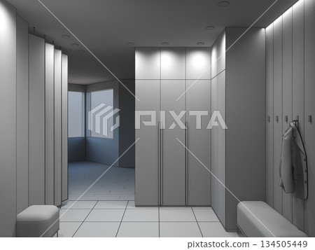 residential interior visualization, 3D illustration, cg 134505449