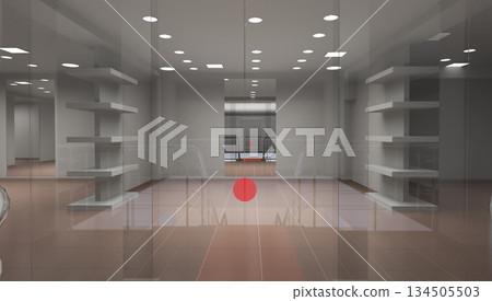 empty pavilion, interior visualization, 3D illustration 134505503