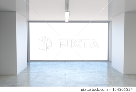 empty pavilion, interior visualization, 3D illustration empty pavilion, interior visualization, 3D illustration 134505534