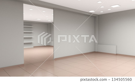 empty pavilion, interior visualization, 3D illustration empty pavilion, interior visualization, 3D illustration 134505560