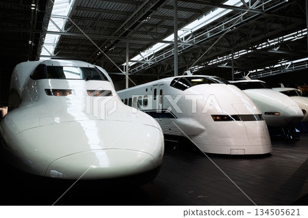 Indoor exhibition of past Shinkansen trains 134505621