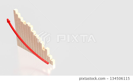 Economic Downtrend Bar Chart for Business concept 3d Rendering. 134506115