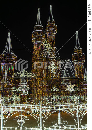 Winter evening illuminations at Akagi Health Park, Shibukawa City, Gunma Prefecture 134506129