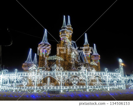 Winter evening illuminations at Akagi Health Park, Shibukawa City, Gunma Prefecture 134506153
