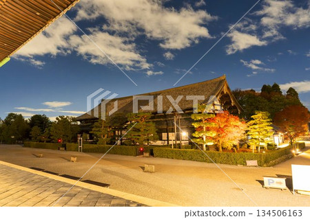 京都府京都市東福寺,深秋時節,禪堂燈火輝煌。 京都府京都市東福寺,深秋時節,禪堂燈火輝煌。 134506163