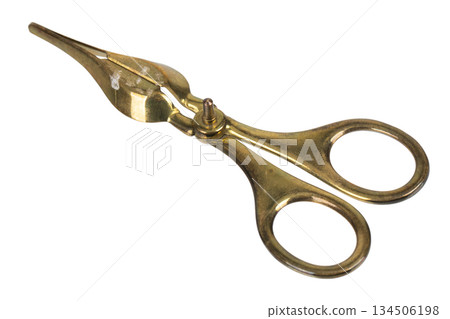 Antique brass candle candle wick trimmer scissors 134506198