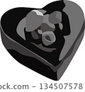 Valentine's chocolate cake 134507578