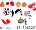 Cute hand drawn vegetable illustration set 134508325