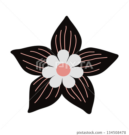 black flower icon 134508478
