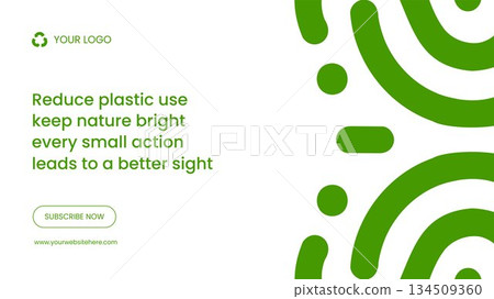 Plastic Waste Reduction Campaign Flat Cartoon Hand Drawn Thumbnail Background Illustration 134509360