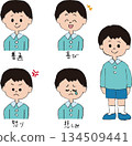 Boy's facial expression set 134509441