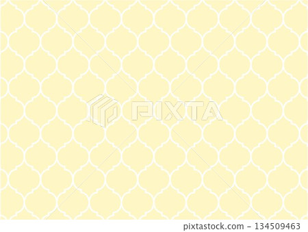 Yellow pattern background texture material, stylish and cute Moroccan pattern, horizontal 134509463