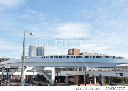 Yurikamome Line running near Ichiba-mae Station 134509737