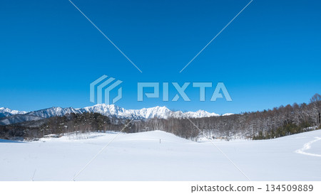 Nakayama Plateau Snow Trekking (View of the Northern Alps) Nakayama Plateau Snow Trekking (View of the Northern Alps) 134509889