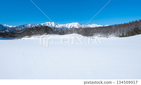 Nakayama Plateau Snow Trekking (View of the Northern Alps) 134509917