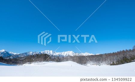 Nakayama Plateau Snow Trekking (View of the Northern Alps) 134509922