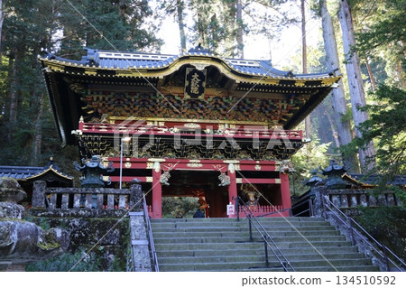 Nitenmon Gate, which protects Taiyuin Temple, was built by Iemitsu, who had a deep respect for Tokugawa Ieyasu. 134510592