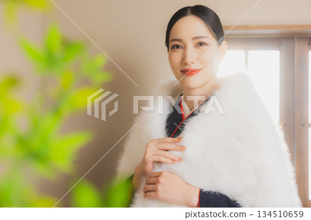 A woman in a kimono 134510659