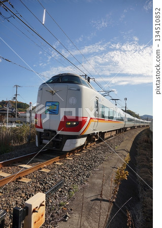 Autumn railway scenery "Kinokuni Line" Limited Express Kuroshio Autumn railway scenery "Kinokuni Line" Limited Express Kuroshio 134510852