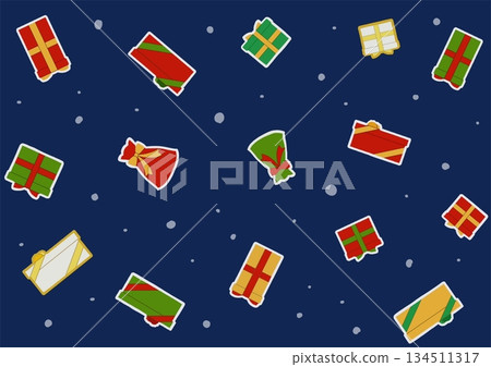 Navy blue Christmas gift background pattern 134511317