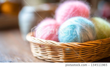 溫柔的生活，有蓬鬆的毛線球和籃子相伴。 134511965