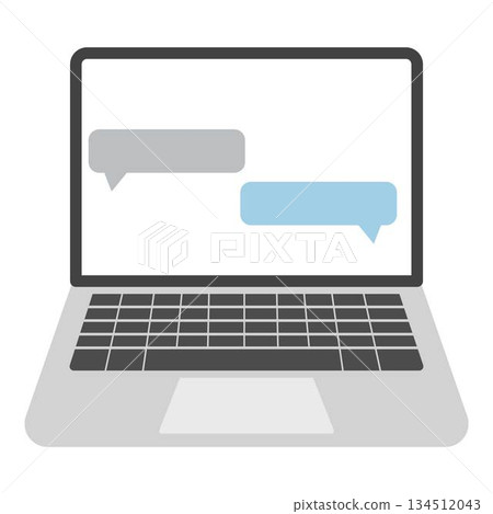 laptop with a chatting illustration laptop with a chatting illustration 134512043