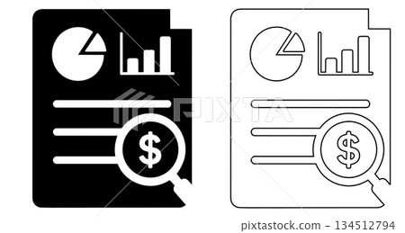 Financial Report Analysis with Magnifying Glass and Charts Financial Report Analysis with Magnifying Glass and Charts 134512794