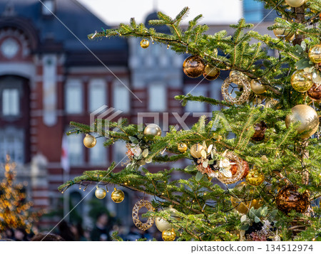 Tokyo Station and the Christmas tree 134512974