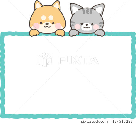 Frame of dogs and cats popping out Frame of dogs and cats popping out 134513285