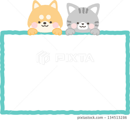 A frame of a dog and cat popping out of the window - no main lines A frame of a dog and cat popping out of the window - no main lines 134513286