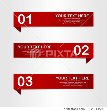 Set of ribbons. Infographic design. Numbered... - Stock Illustration ...