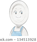Plate character wearing an apron 134513928